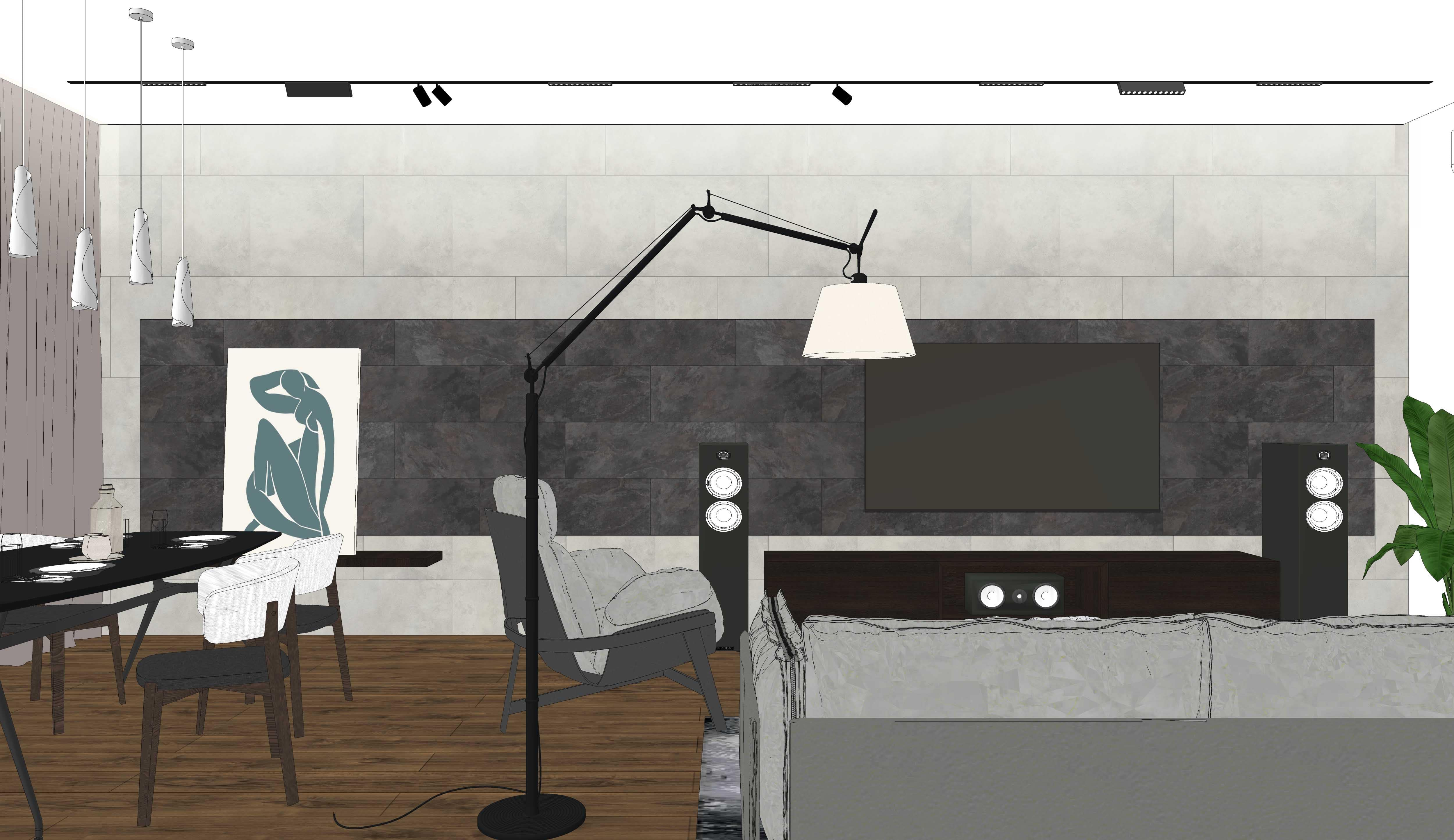 Современная кухня-гостиная