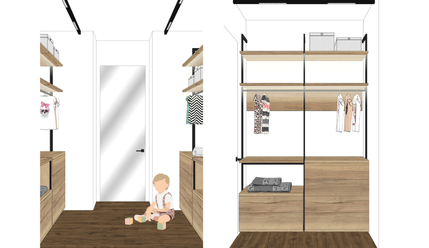 Гардеробная система с открытым хранением