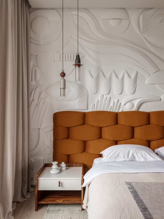 Оформление стен в спальне