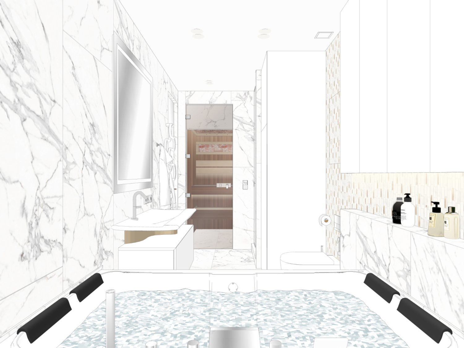 Дизайн-проект ванной и сауны