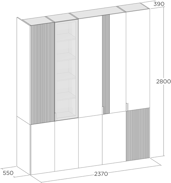 Схема шкафа в гостиной