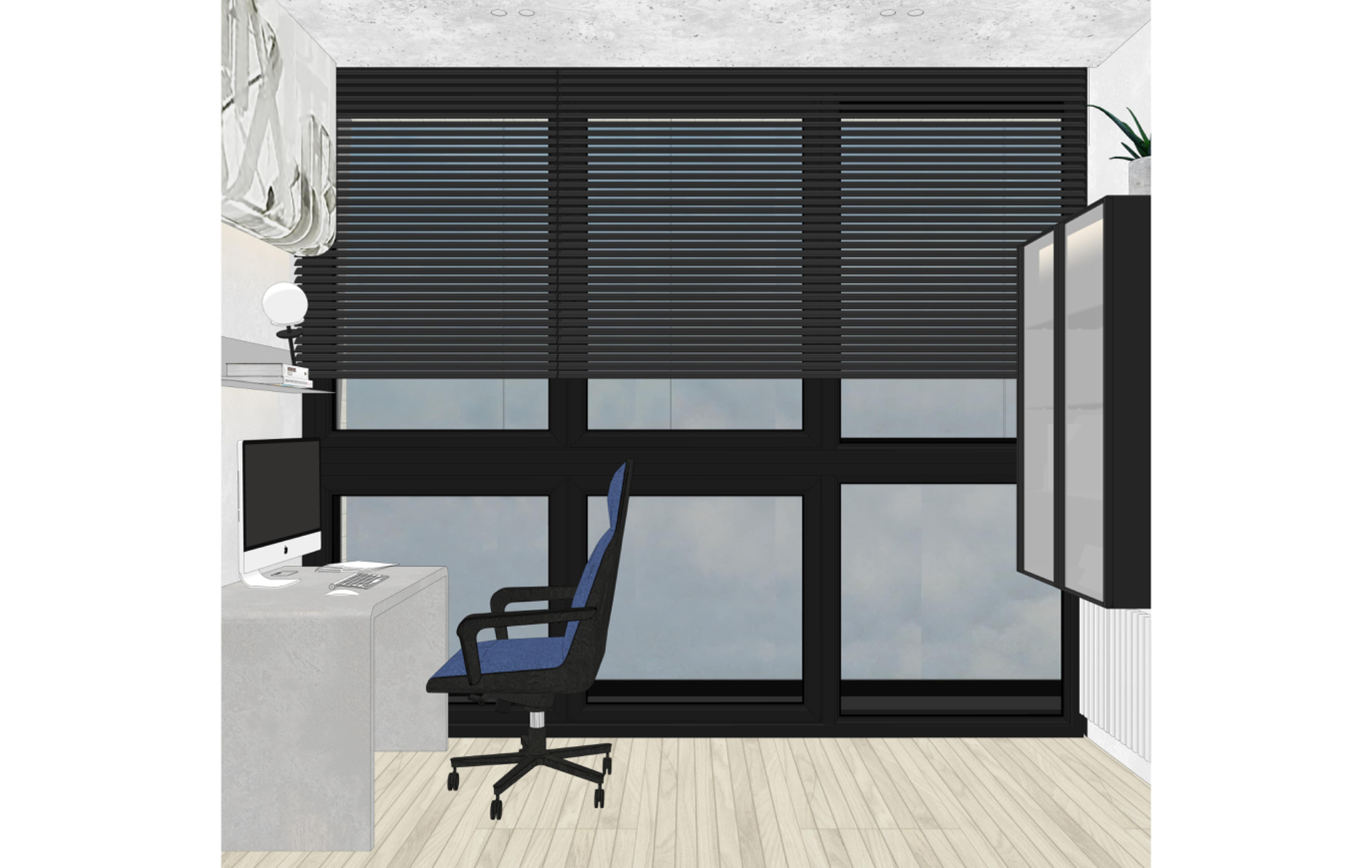 Дизайн-проект маленького кабинета