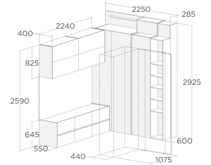 Гардеробная при мастер-спальне