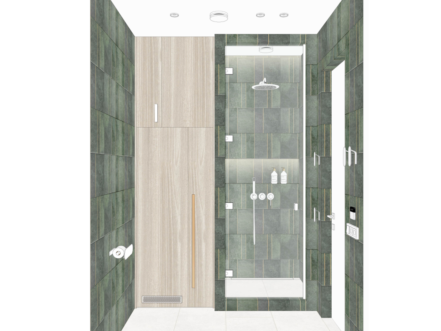 Дизайн-проект небольшой ванной комнаты