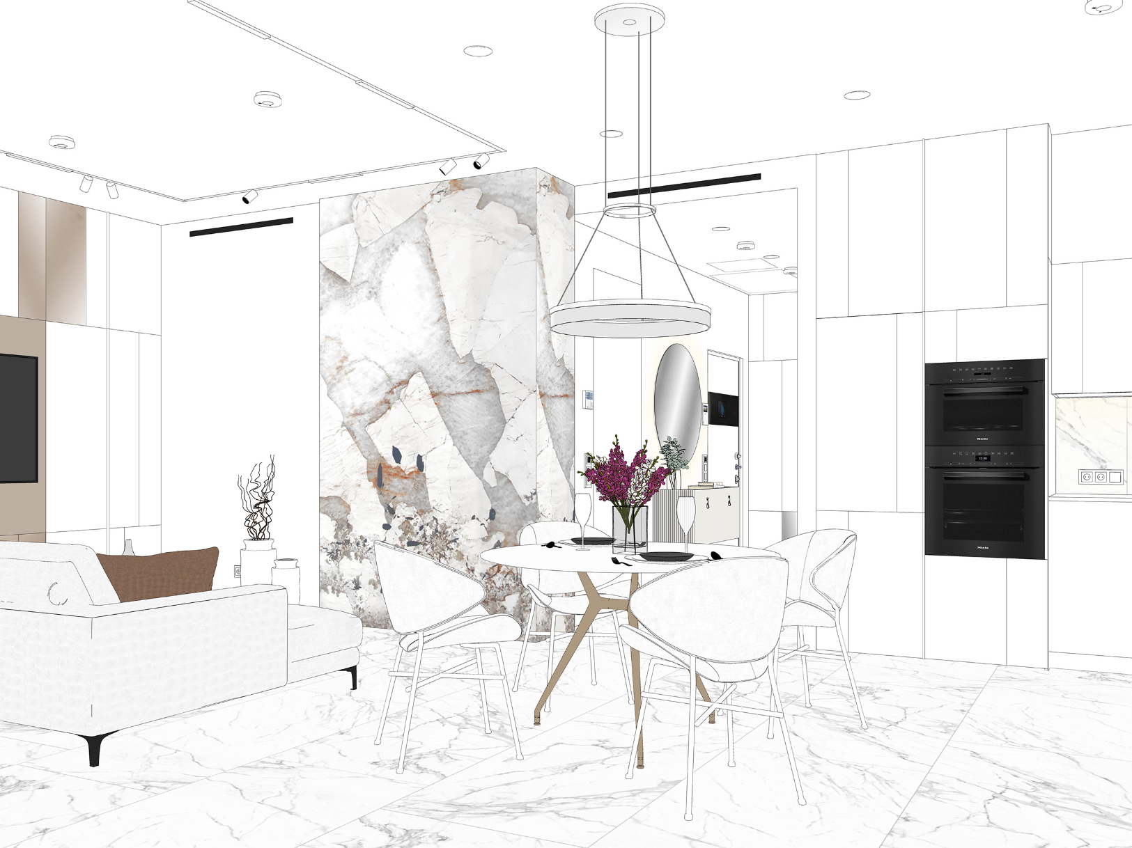 Современная кухня-гостиная