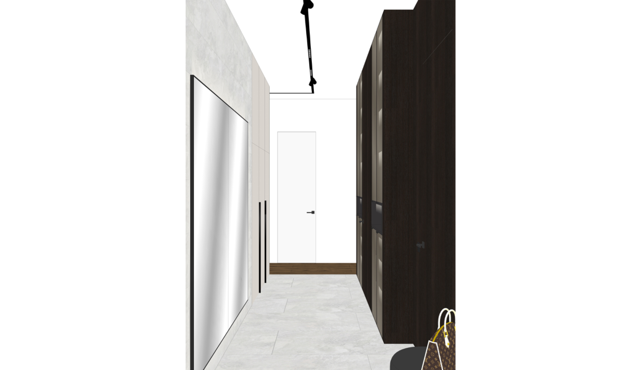 Шкаф из МДФ в шпоне дуба в прихожей