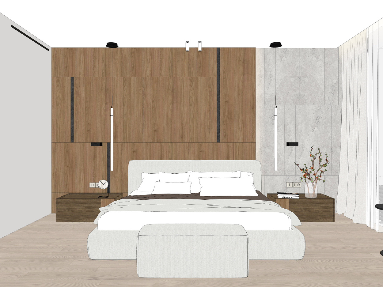 Спальня с большой кроватью