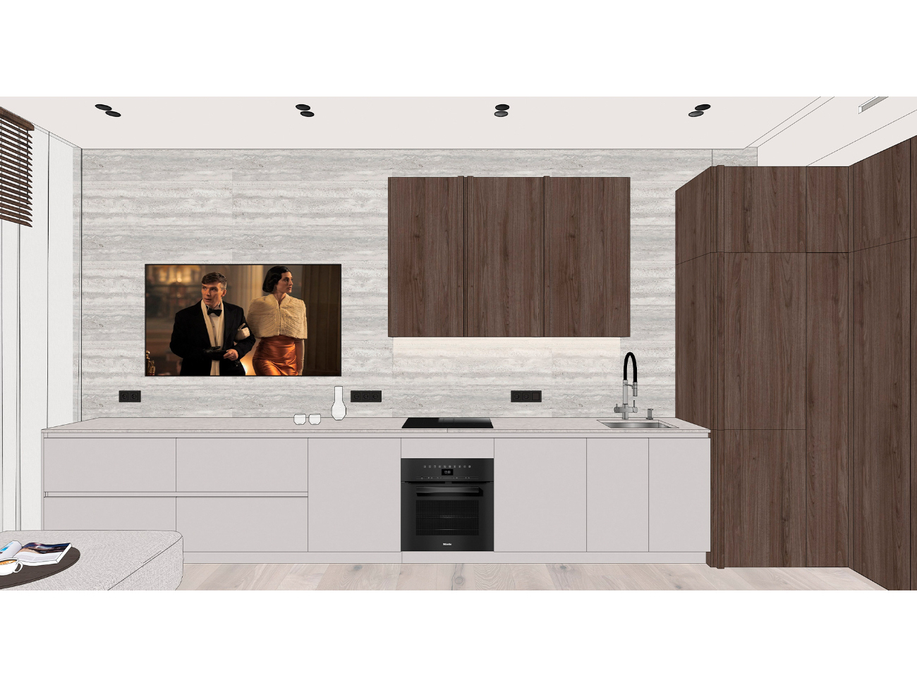 Дизайн-проект бежевой кухни