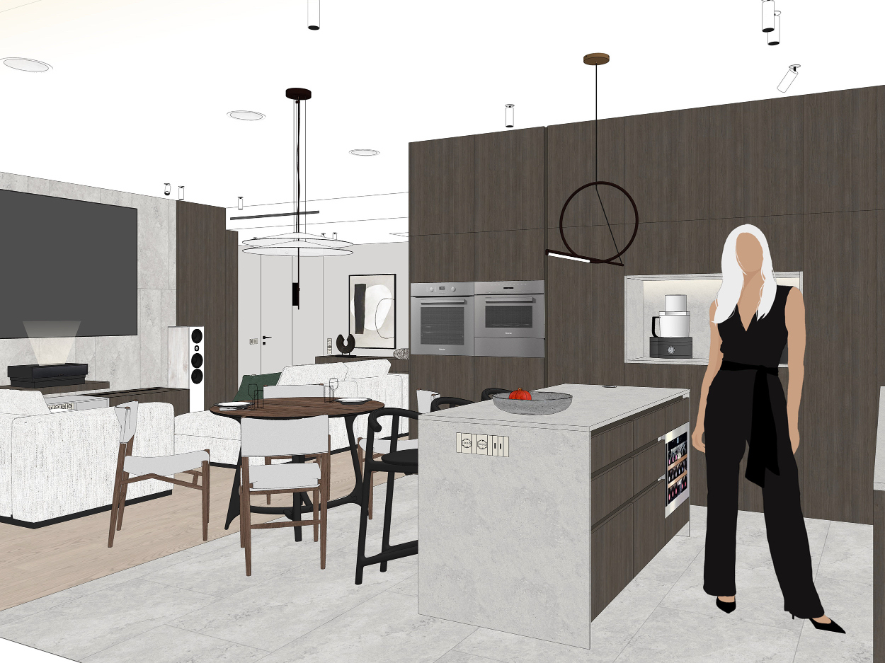 Кухонный остров с ящиками