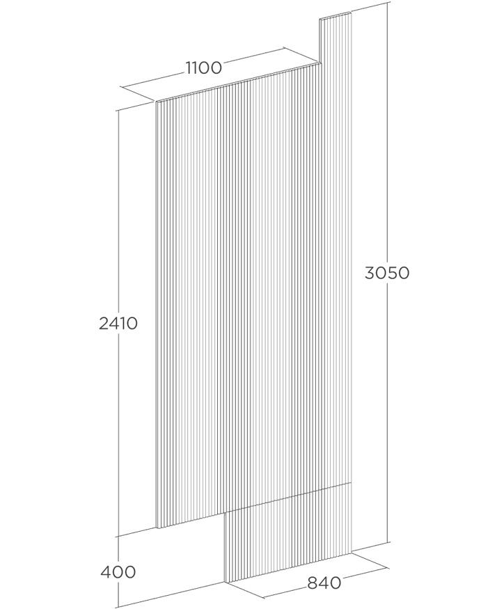 Схема рифлёных стеновых панелей в гостиной