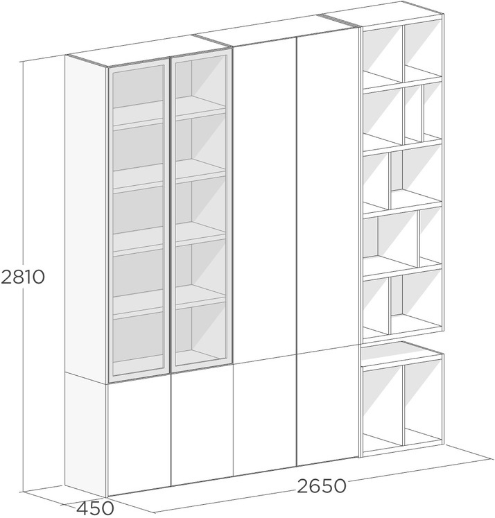 Шкаф для книг с открытыми полками