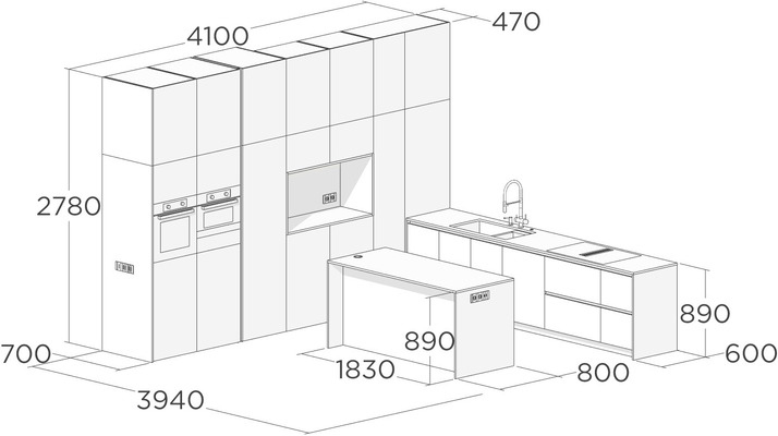 Большая угловая кухня в шпоне