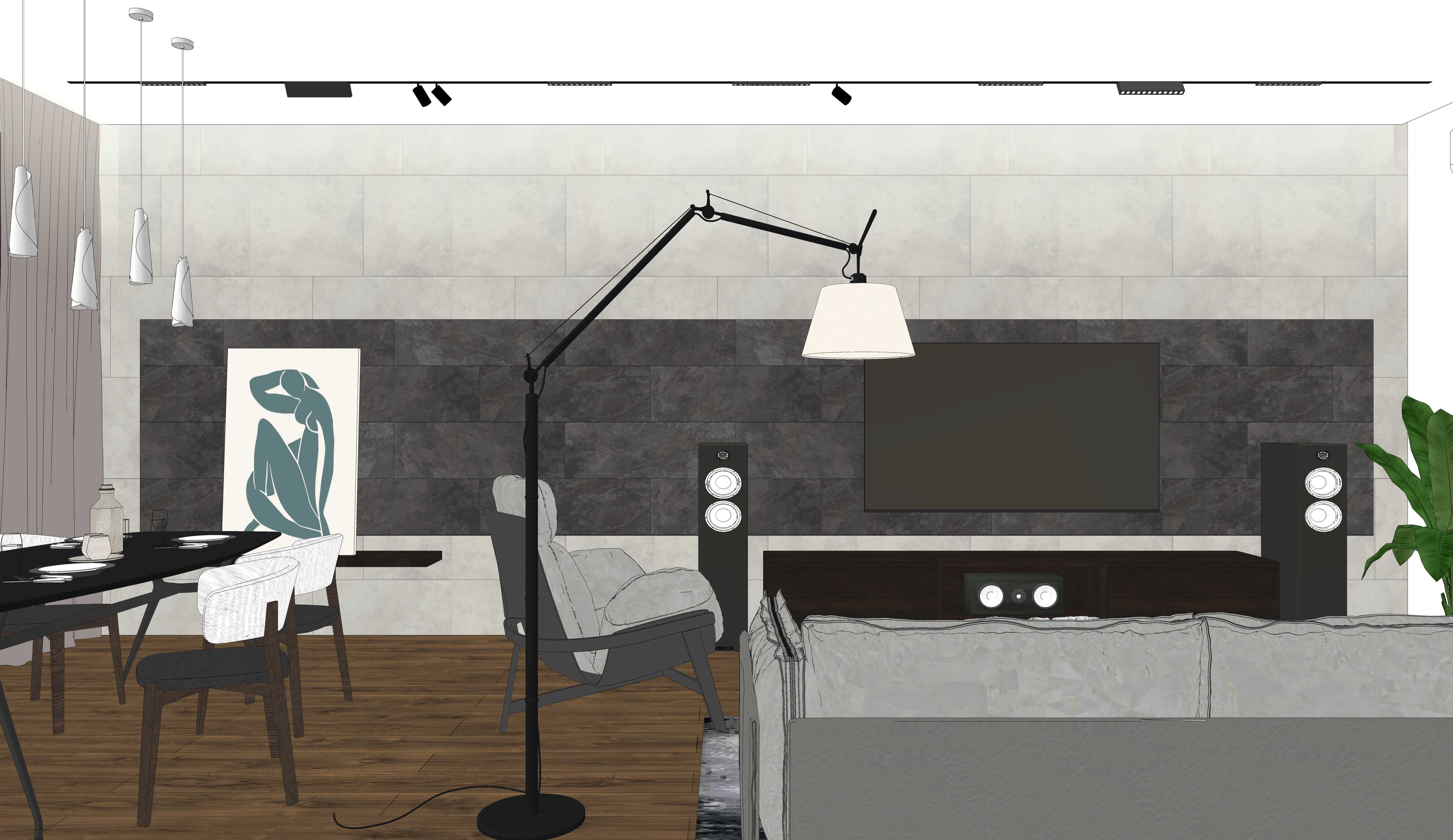 Современная кухня-гостиная