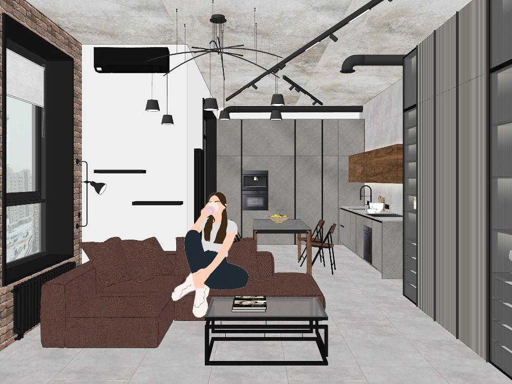 Дизайн-проект кухни-гостиной