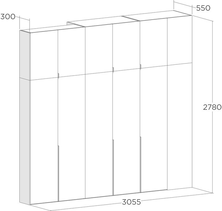 Схема белого шкафа для одежды