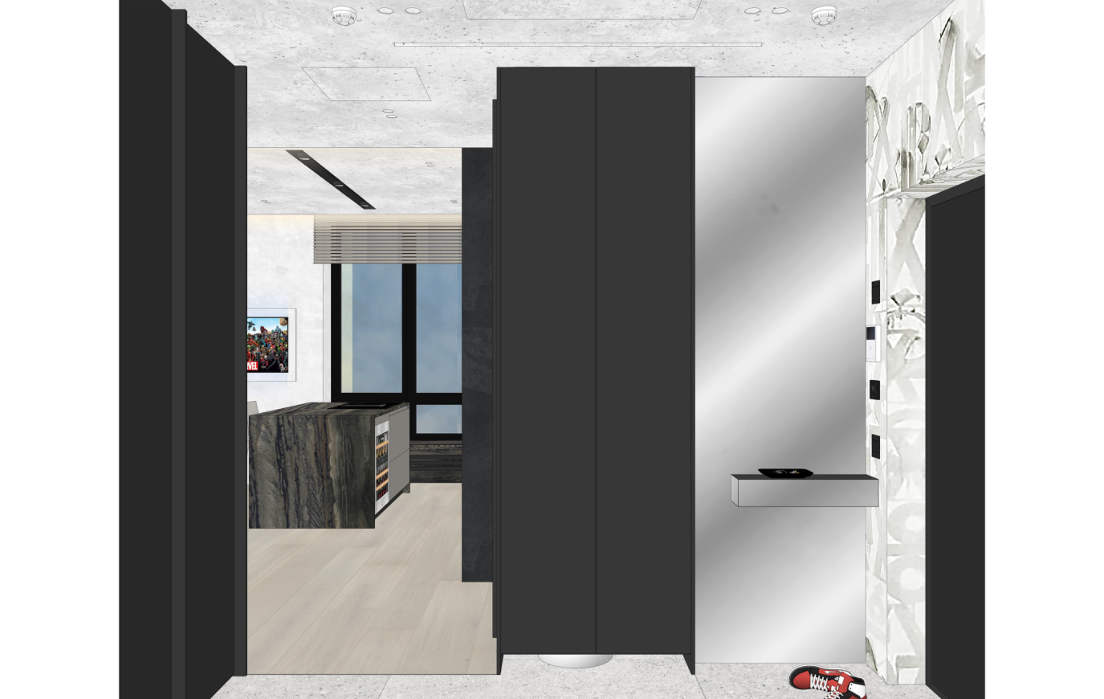 Мебель и зеркало для прихожей