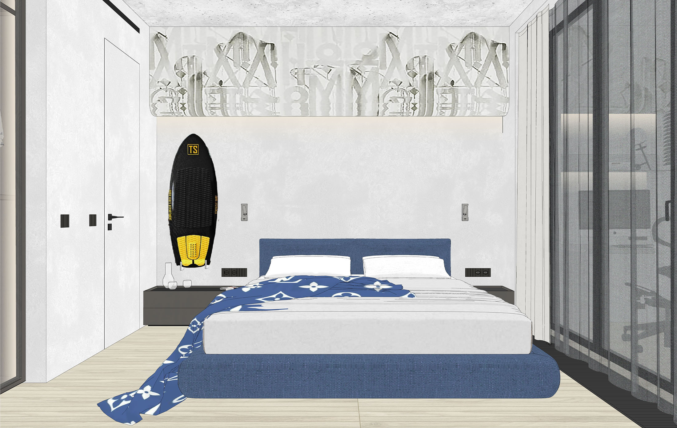 Дизайн-проект спальни в мужском стиле