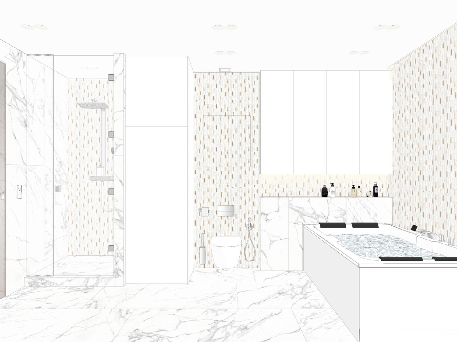 Зона спа в квартире с джакузи