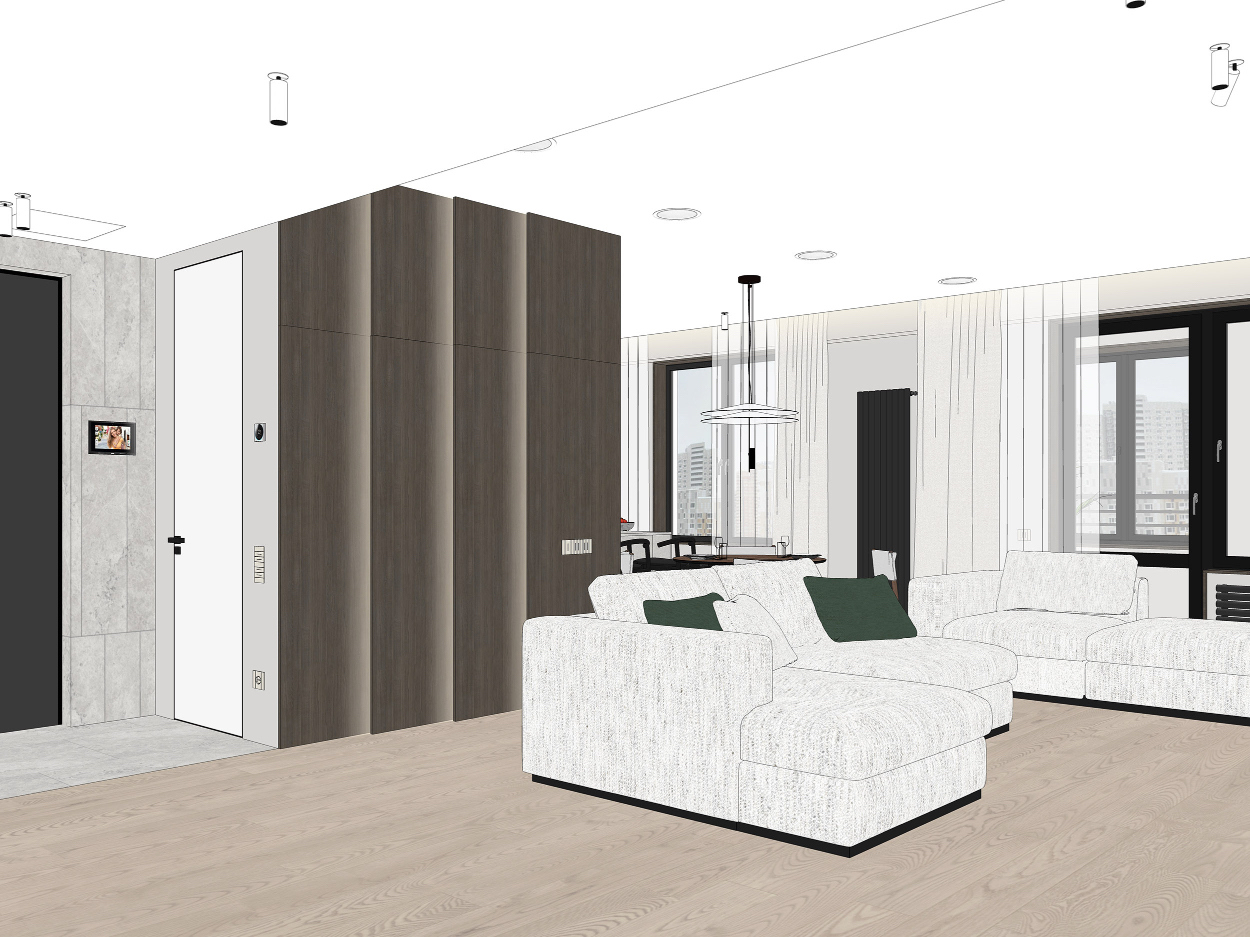 Современная кухня-гостиная