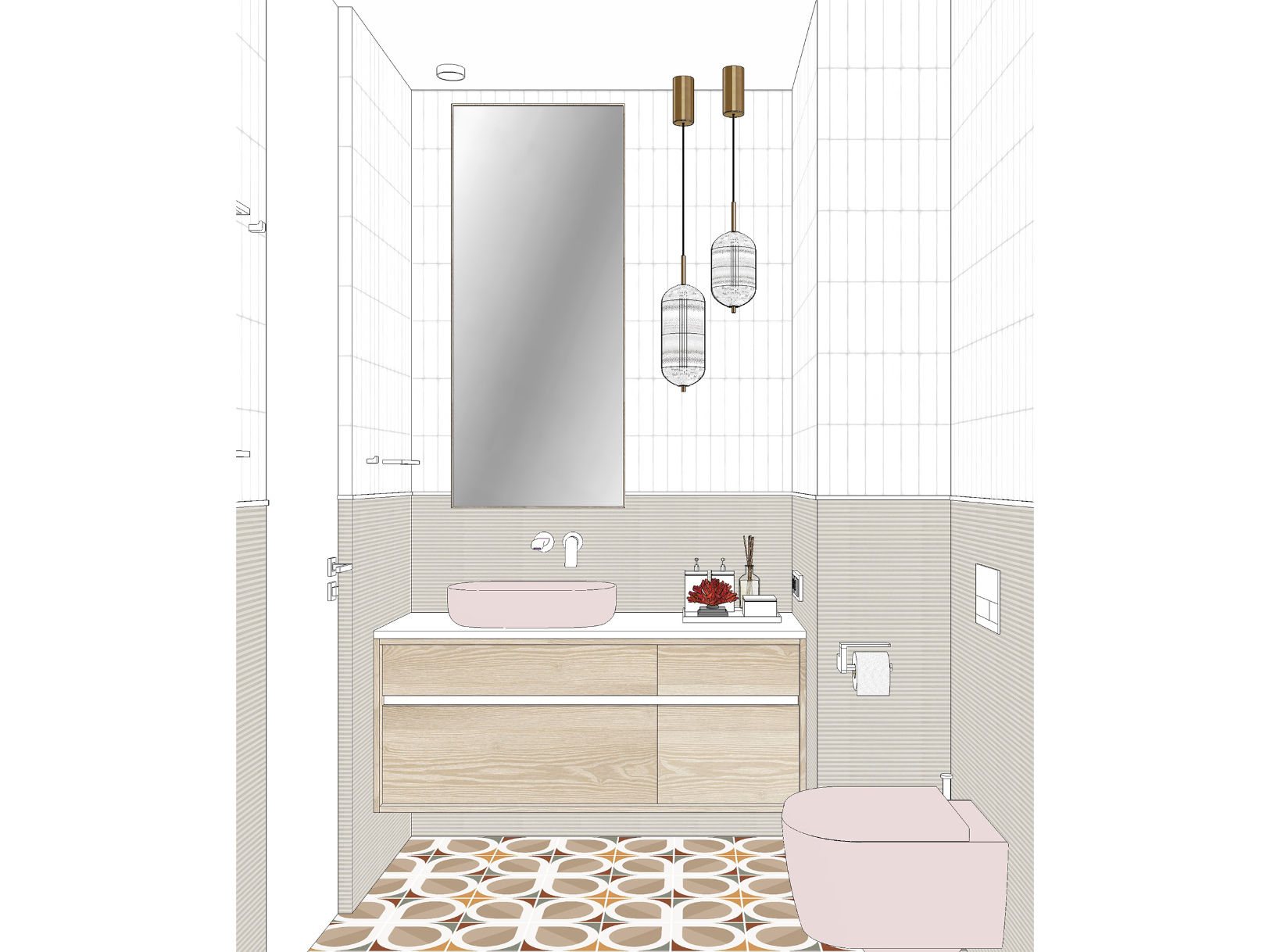 Дизайн-проект ванной комнаты в спальне