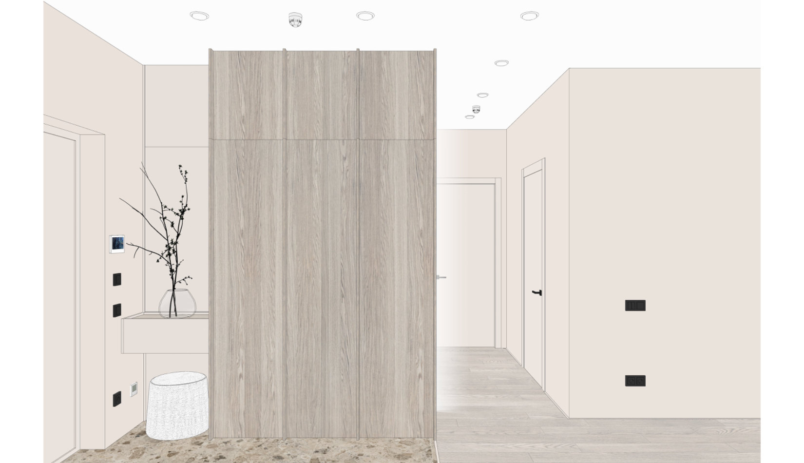 Дизайн-проект прихожей в двухкомнатной квартире