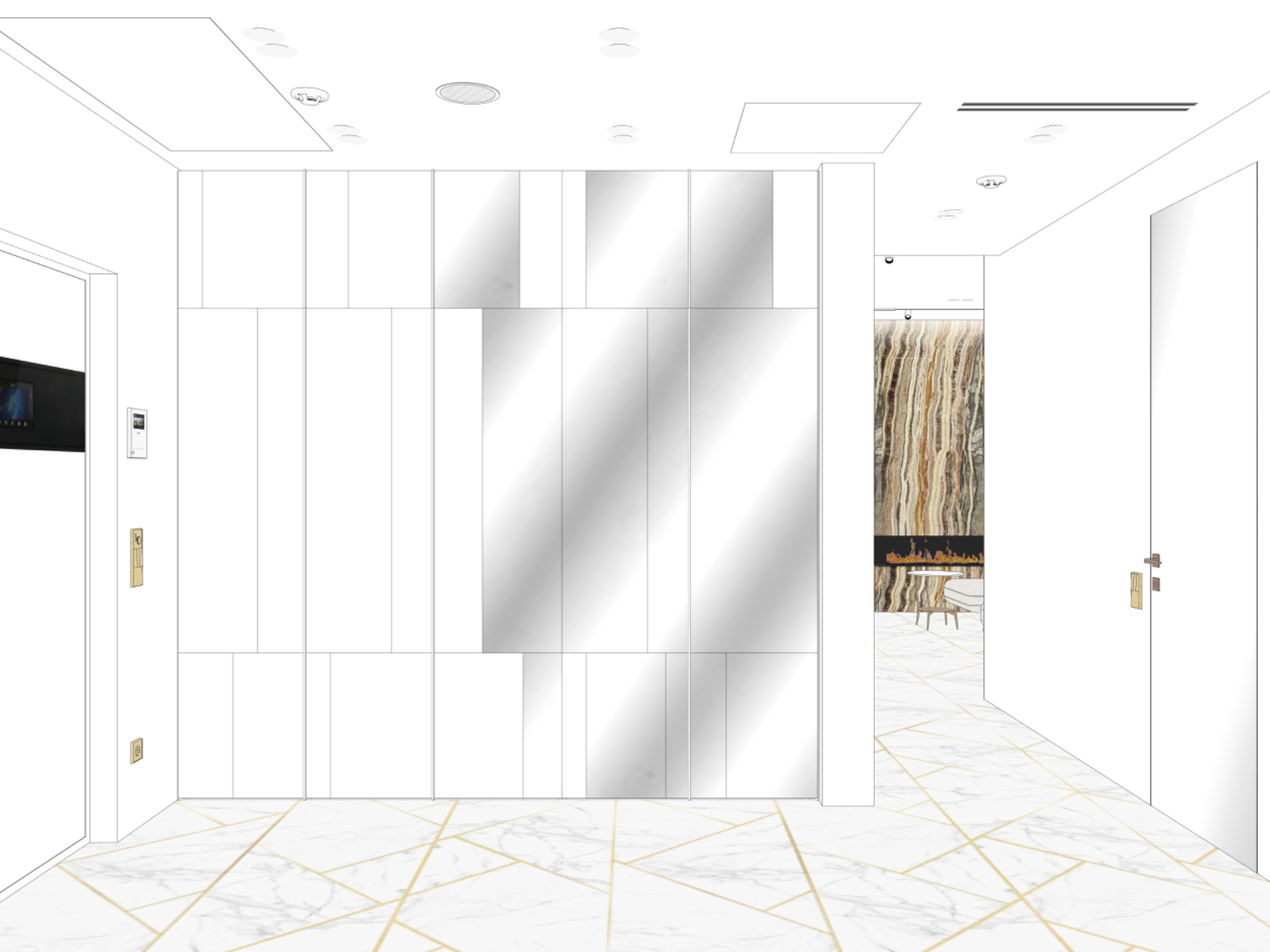 Большой белый шкаф в прихожей