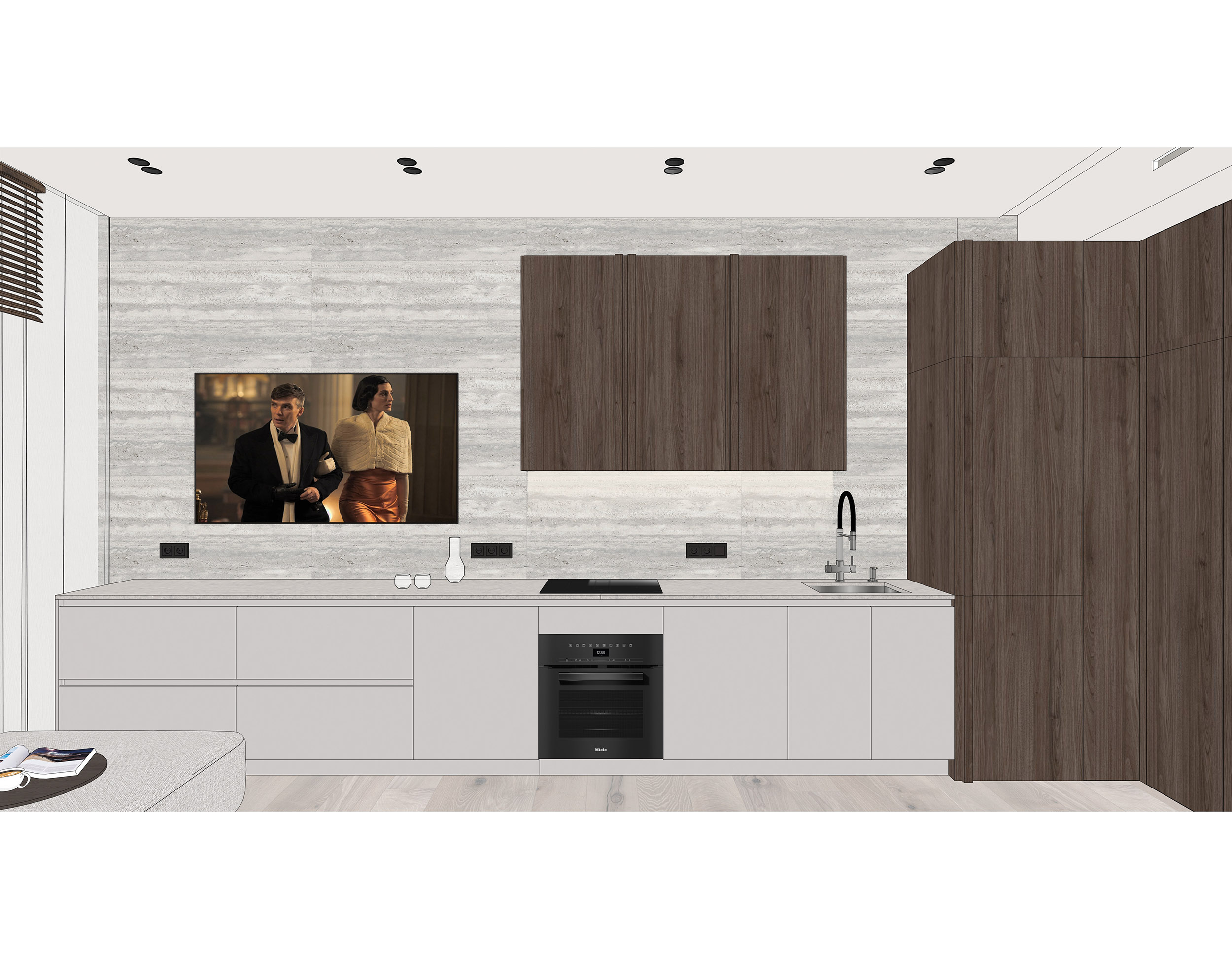 Дизайн-проект бежевой кухни