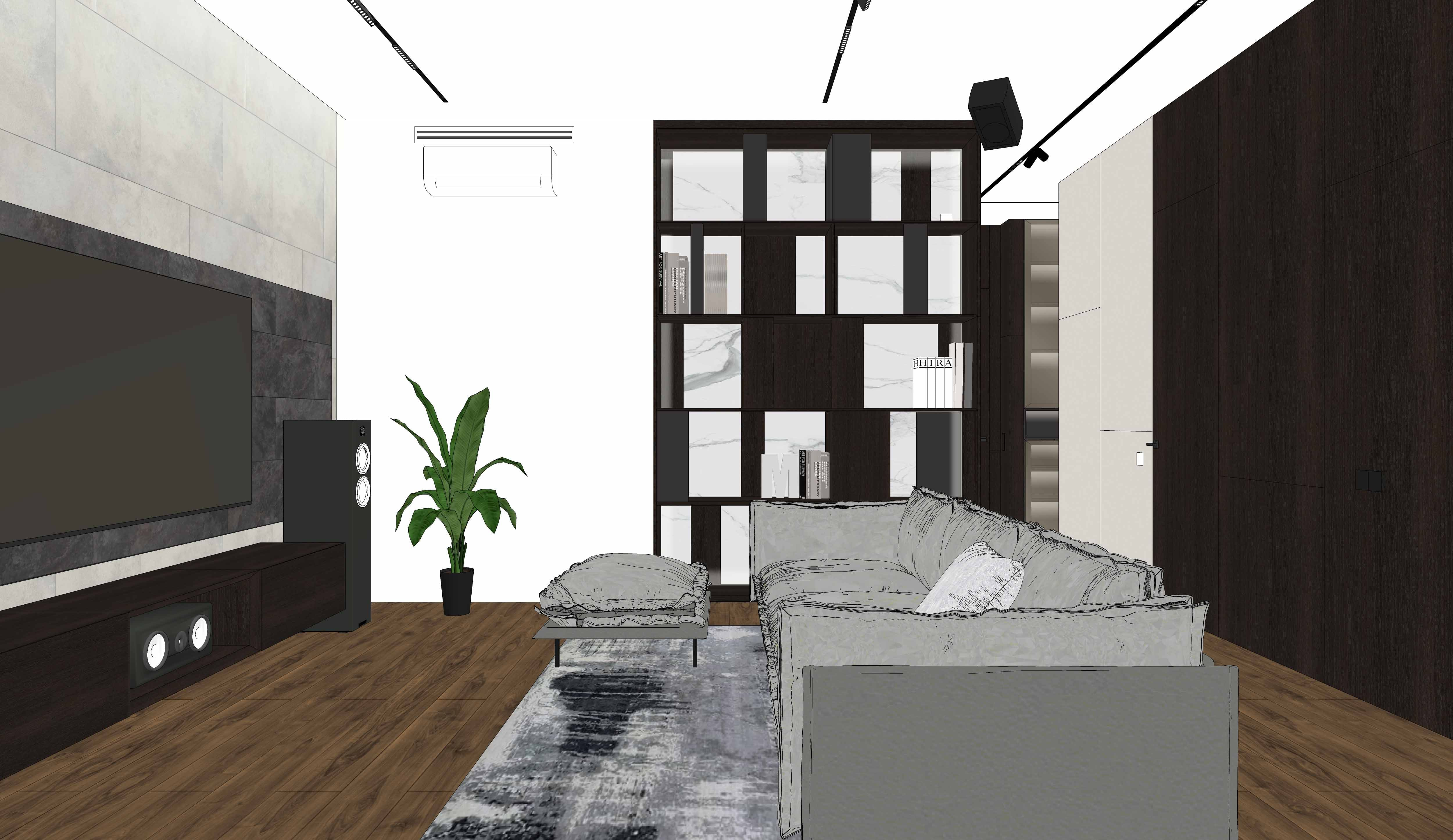 Стеллаж для книг в гостиной